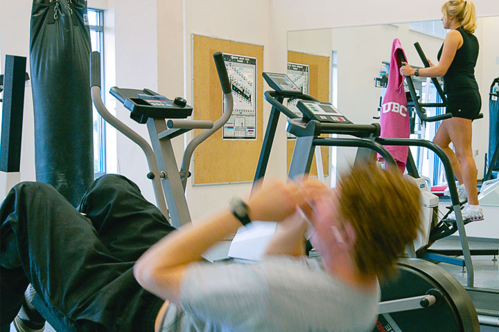 UBC Thunderbird residents take advantage of the on-site fitness facilities.