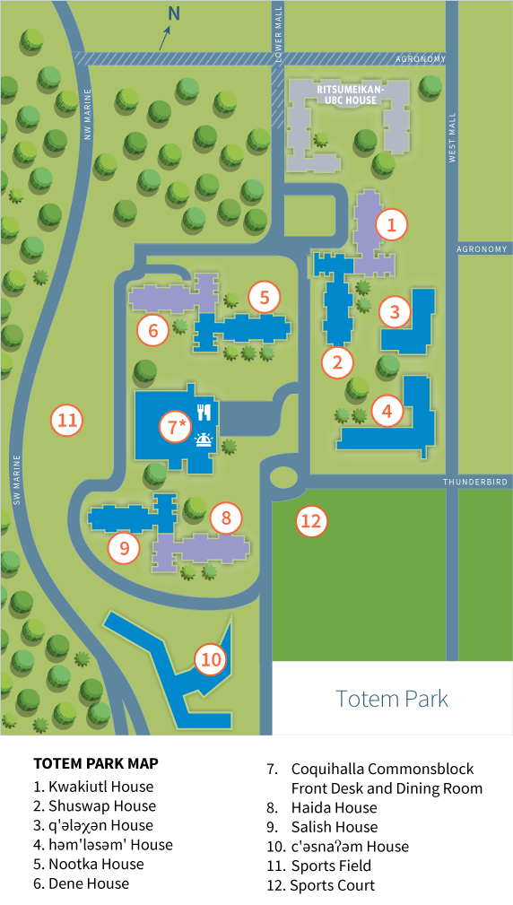 Totem Park Student Residence Map